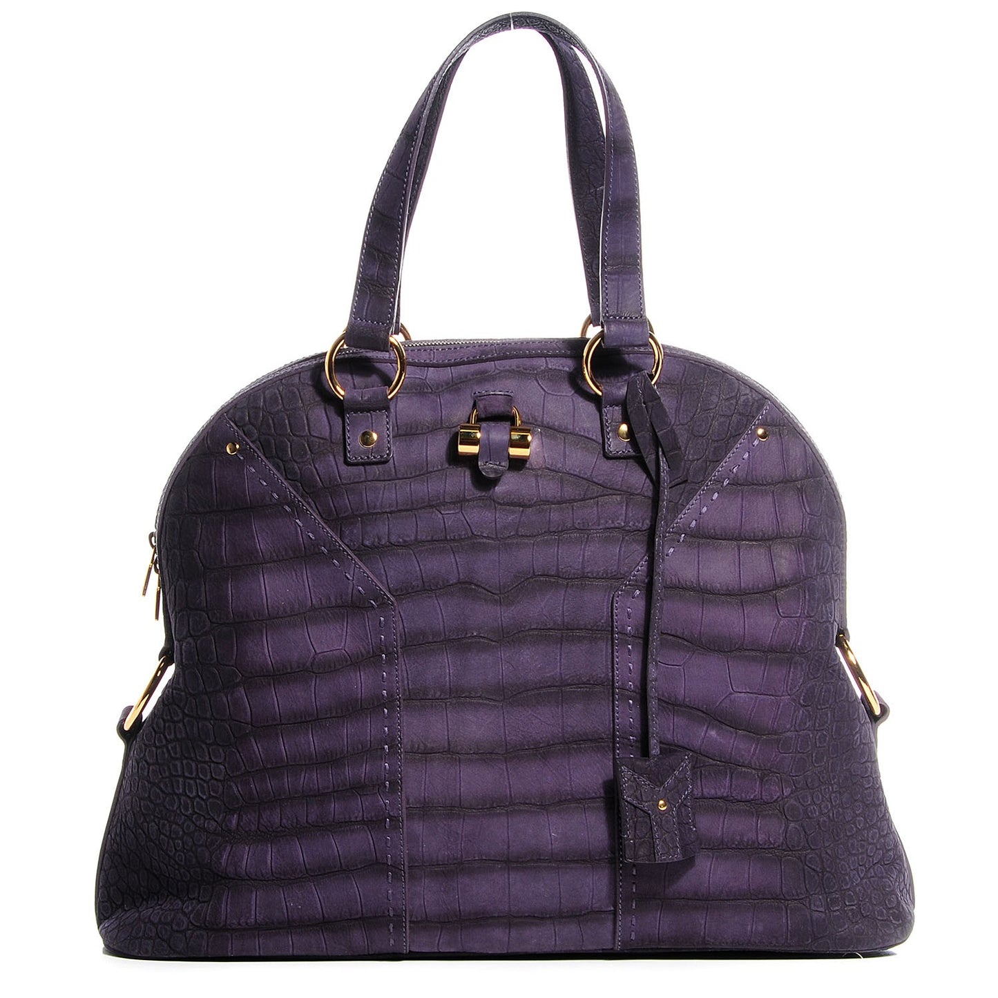 Nubuck Crocodile Embossed Oversized Muse Purple
