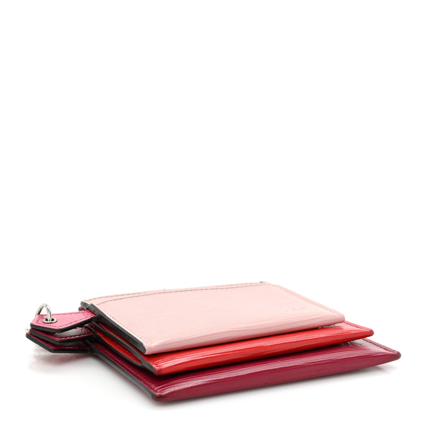 Epi Trio Card Case Wallet Rose Ballerine Rouge Fuchsia