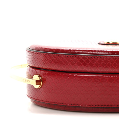 Gucci Snakeskin Broadway Mini Heart Top Handle Bag Rasberry Candy 9 of 11