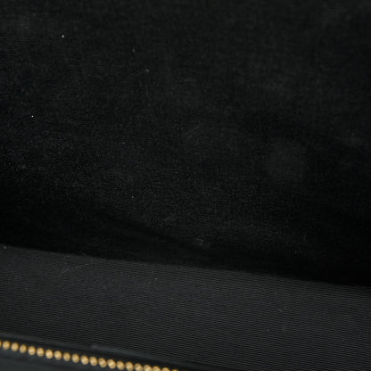 Saint Laurent Grain De Poudre Matelasse Chevron Large Monogram Satchel Black 11 of 16