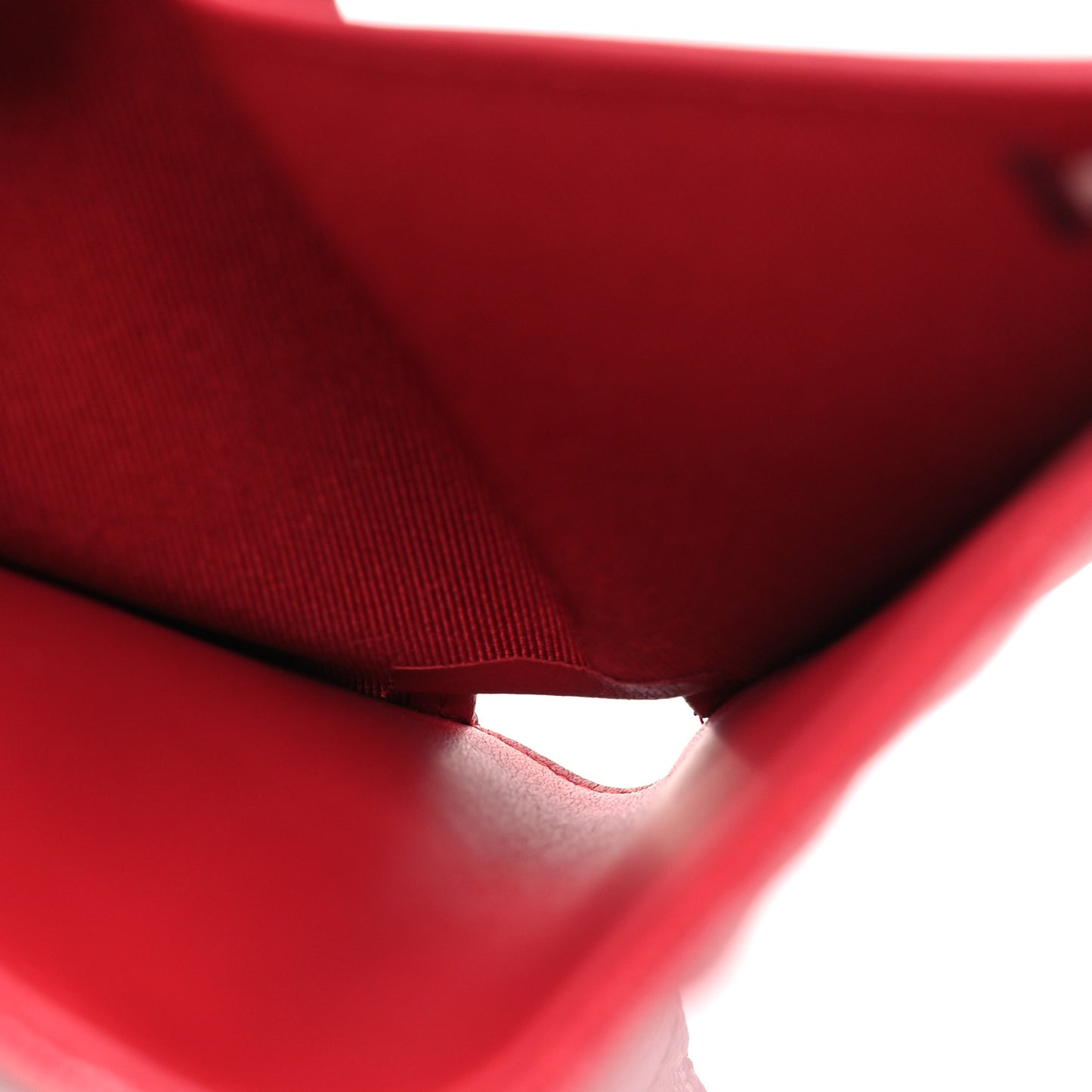 Caviar Quilted Compact Flap Wallet Dark Red