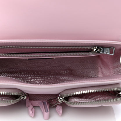 Prada Re-Nylon Spazzolato Double Pocket Buckle Shoulder Bag Alabastro 7 of 10