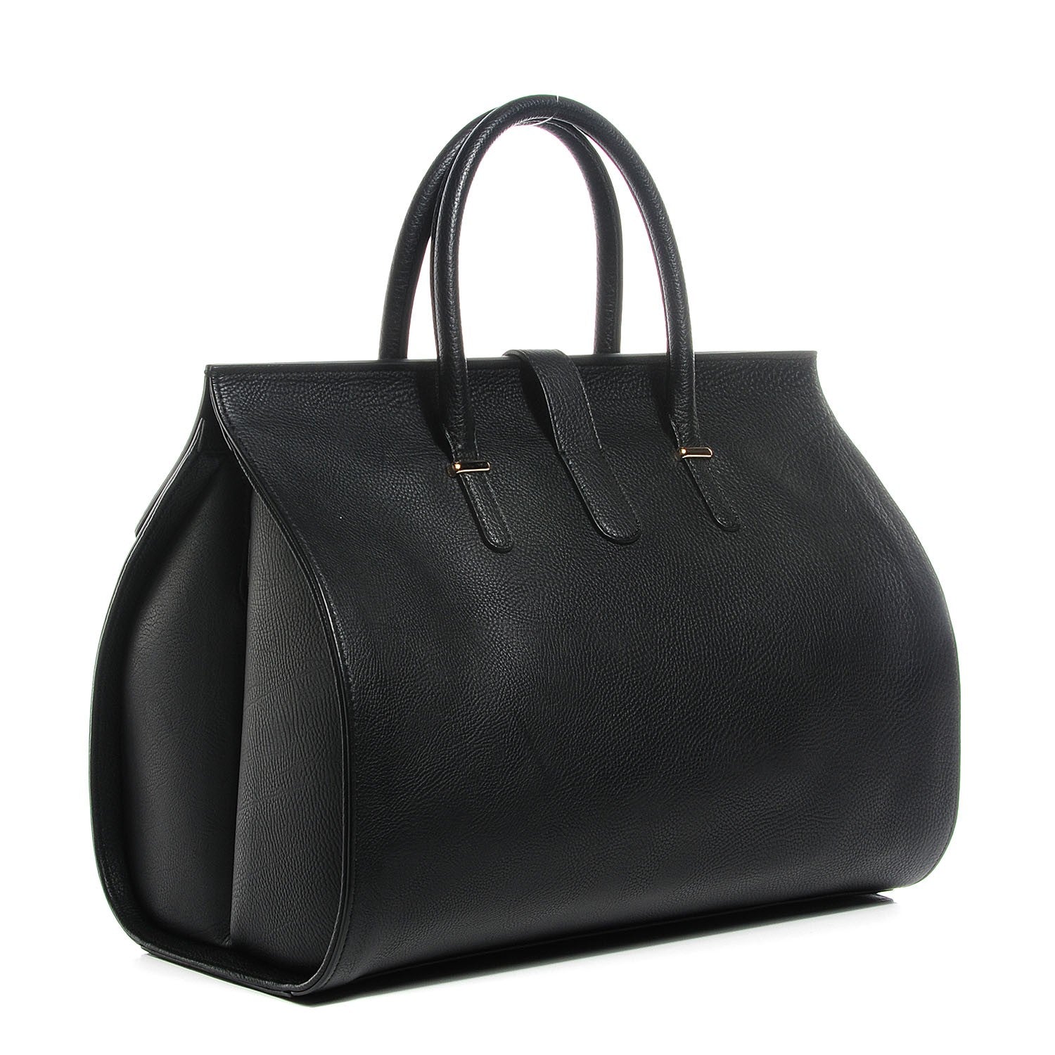 Balenciaga Grained Calfskin M Tube Round Tote Black 3 of 9