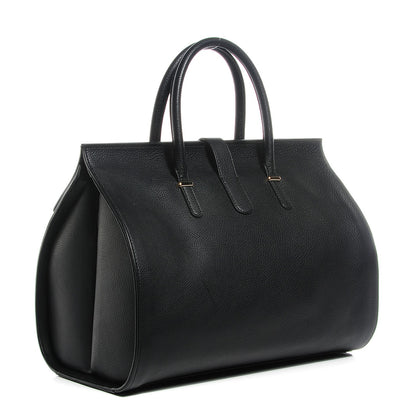 Balenciaga Grained Calfskin M Tube Round Tote Black 3 of 9