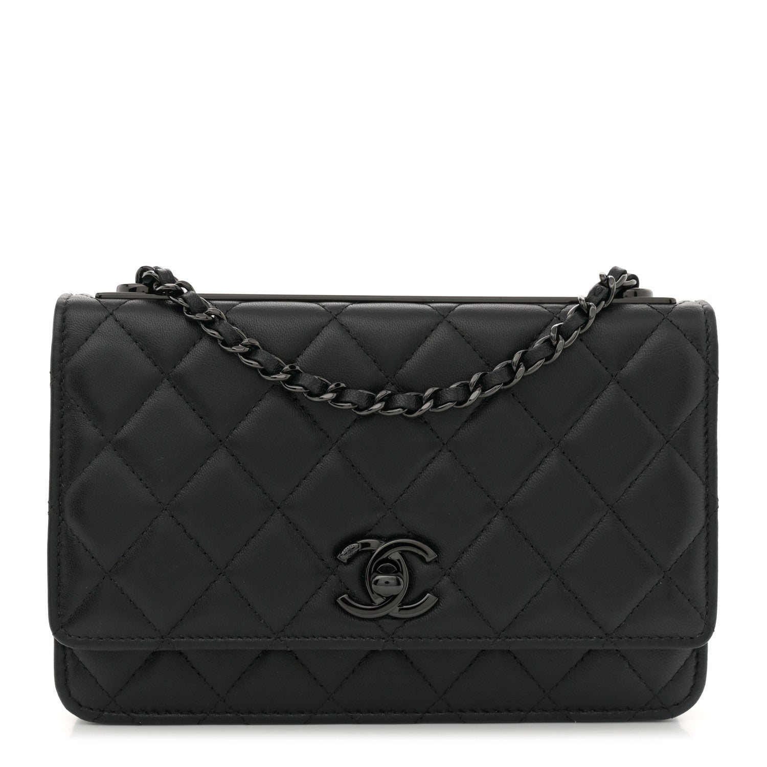 Chanel Lambskin Quilted Trendy CC Wallet On Chain WOC So Black 1 of 11