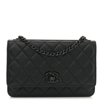 Chanel Lambskin Quilted Trendy CC Wallet On Chain WOC So Black 1 of 11