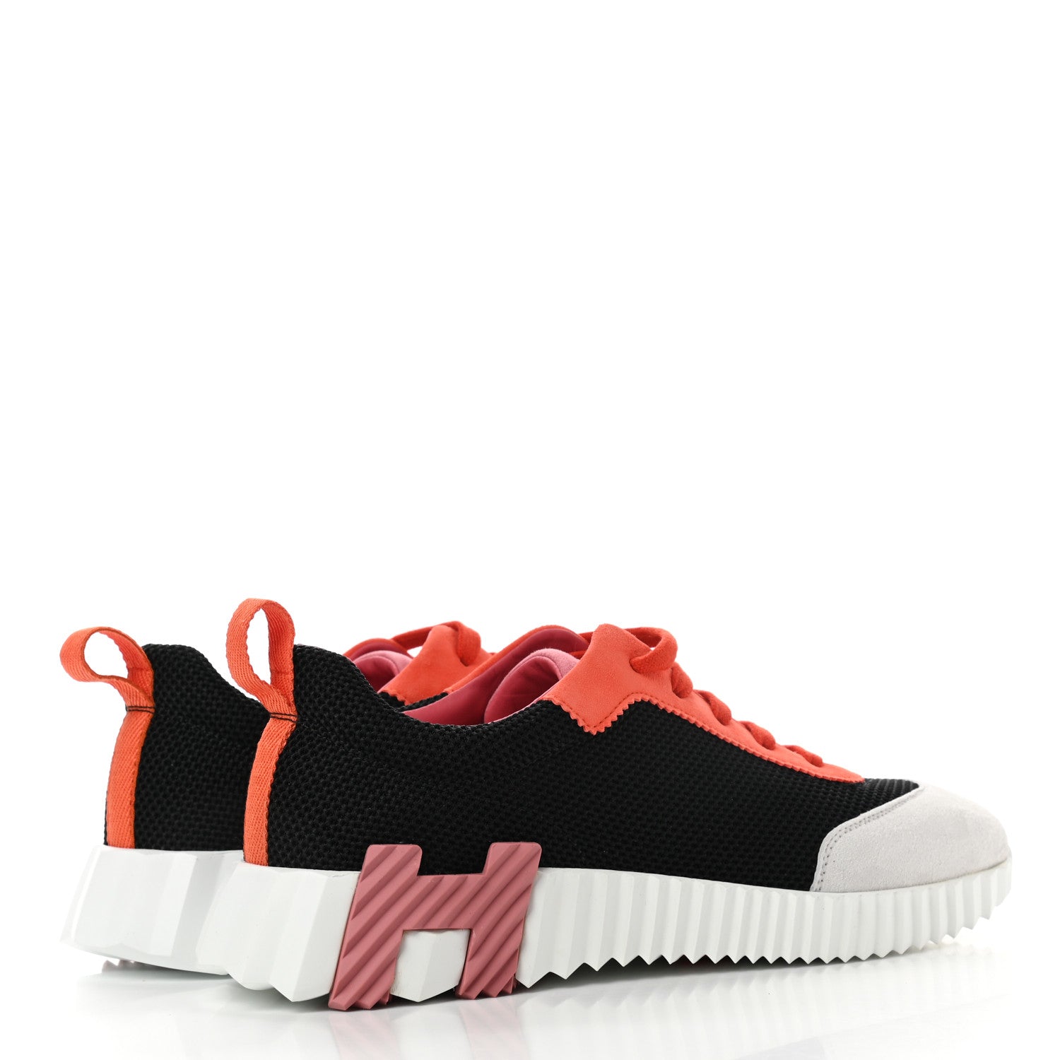 Hermes Technical Canvas Suede Goatskin Bouncing Sneakers 39.5 Black Multicolor 4 of 9