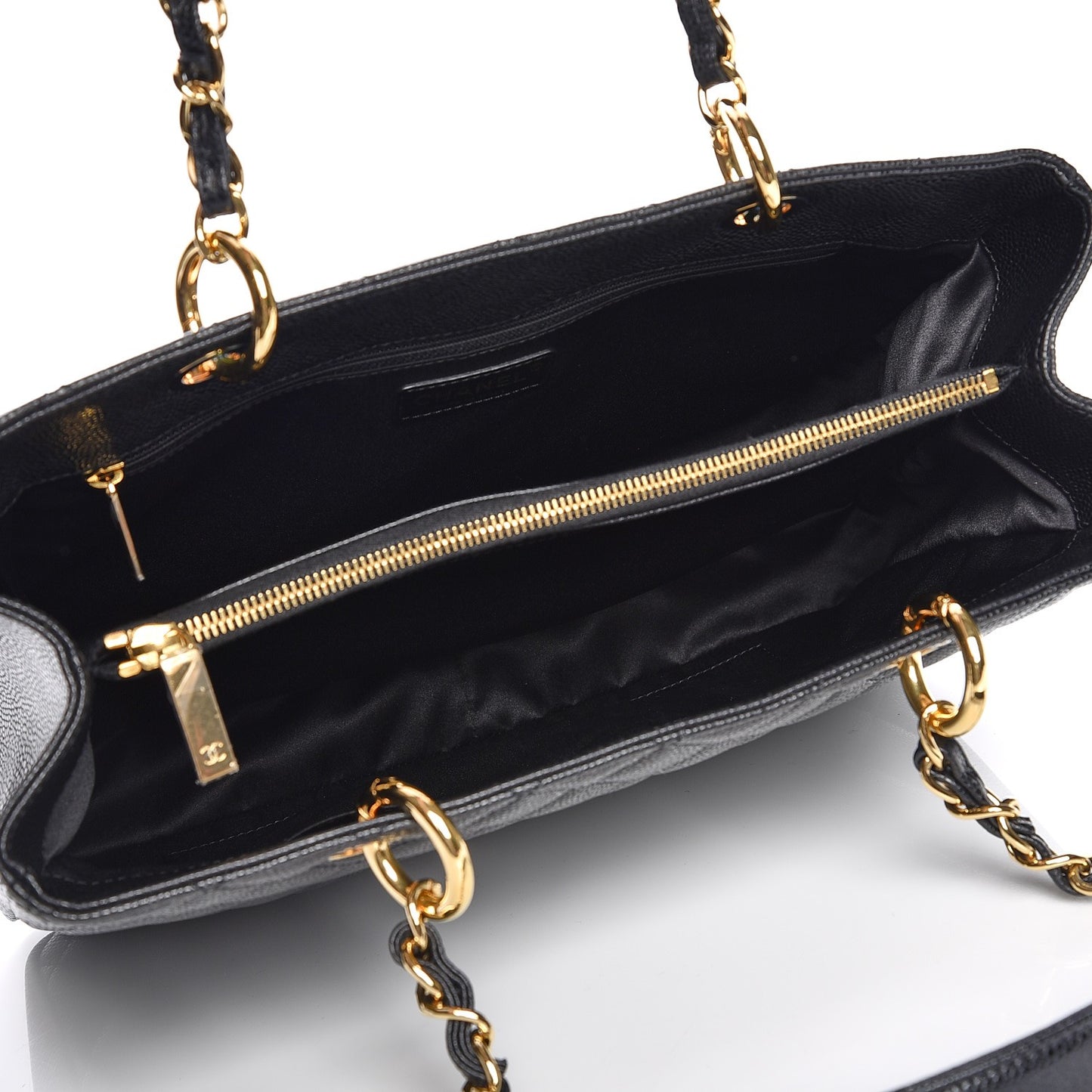 Caviar Quilted Grand Shopping Tote GST Black