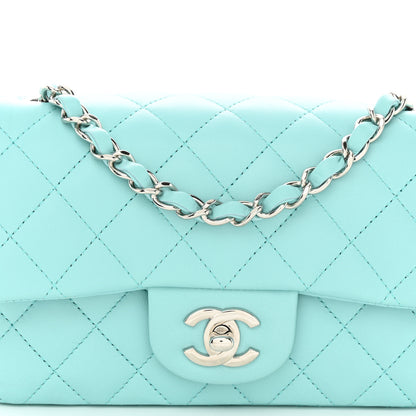 Chanel Lambskin Quilted Mini Rectangular Flap Light Blue 7 of 9