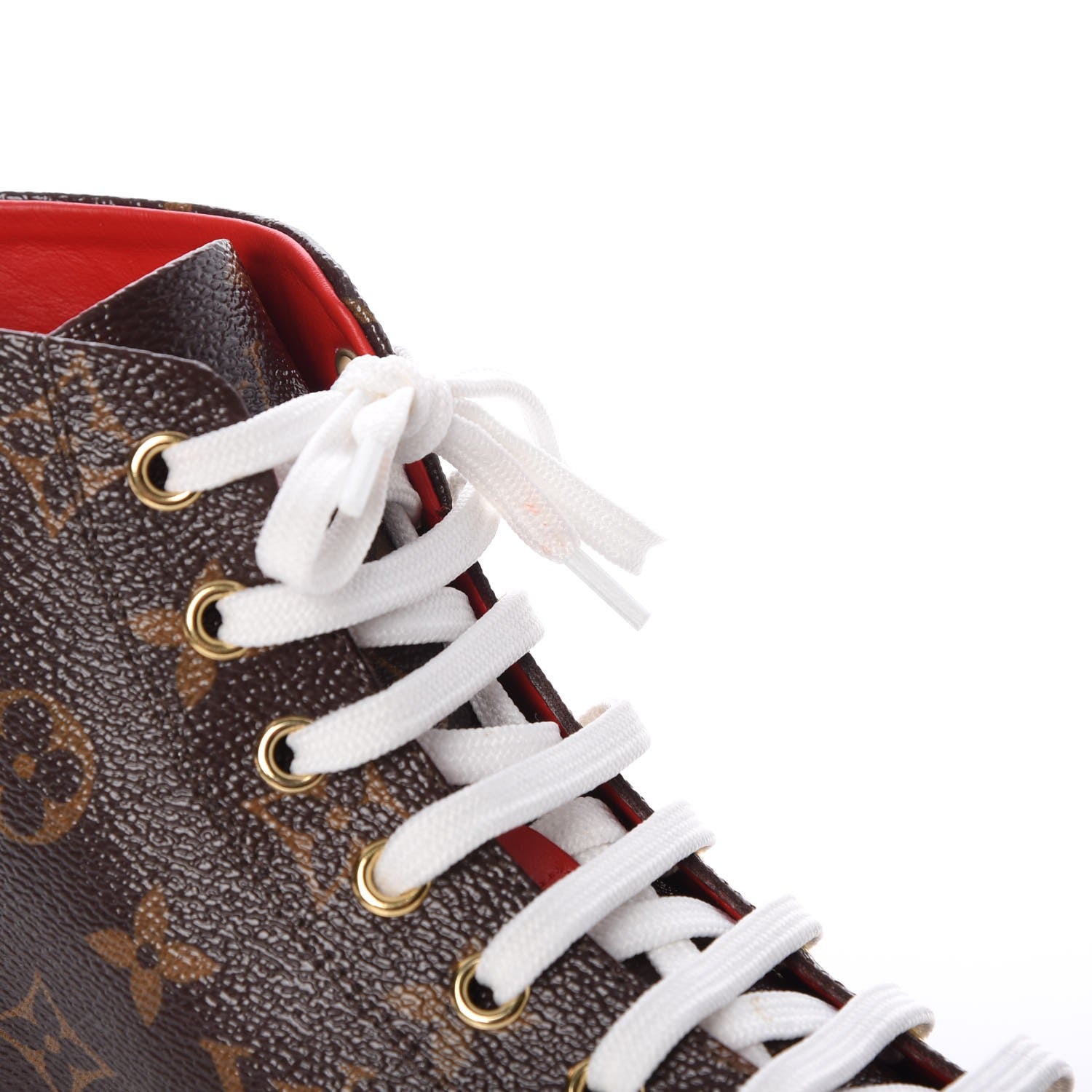 Louis Vuitton Calfskin Patent Monogram Stellar Sneaker Boots 35.5 Rouge 5 of 11