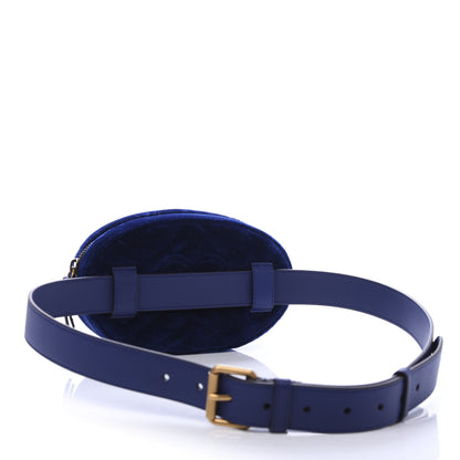 Gucci Velvet Matelasse GG Marmont Belt Bag 95 38 Cobalt Blue 3 of 12