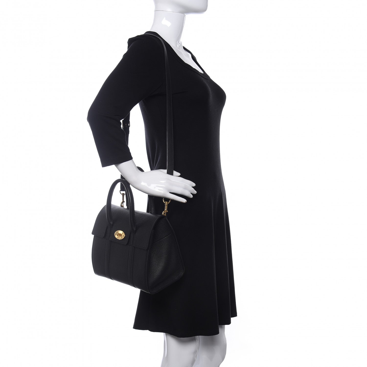 Mulberry Classic Grain Small New Bayswater Black 2 of 9