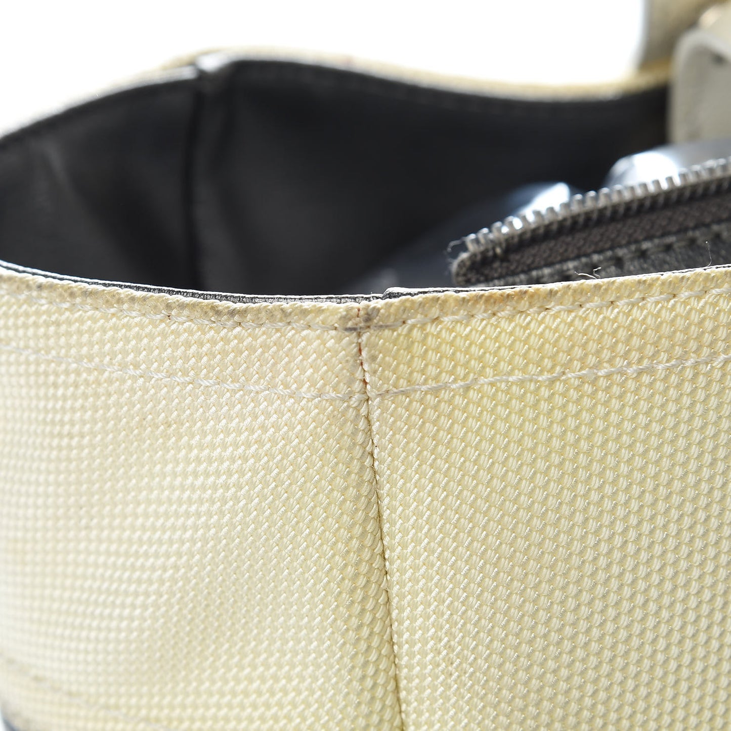 Coated Canvas Quilted Large Paris Biarritz Tote Silver