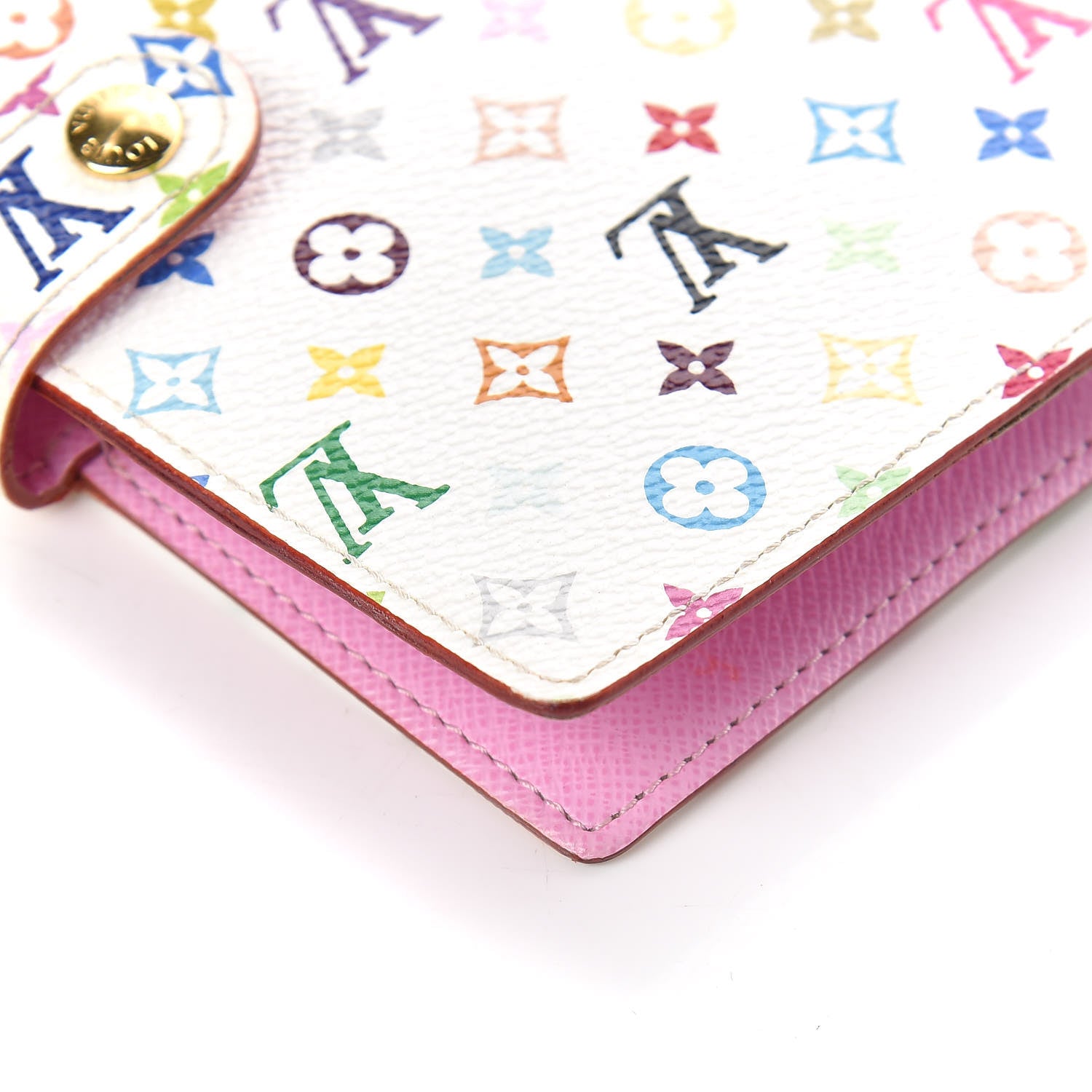 Louis Vuitton Monogram Multicolor Small Ring Agenda Cover White Litchi 9 of 12