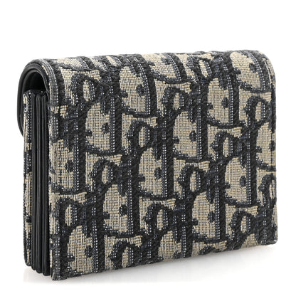 Christian Dior Oblique Saddle 5-Gusset Card Holder Blue 5 of 14