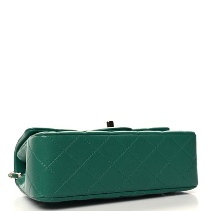 Chanel Lambskin Quilted Mini Top Handle Rectangular Flap Green 4 of 11