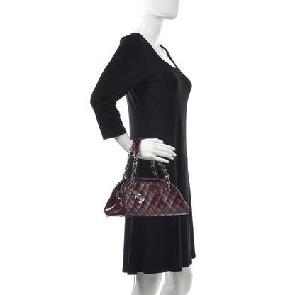 Chanel Patent Quilted Small Just Mademoiselle Burgundy 2 of 11