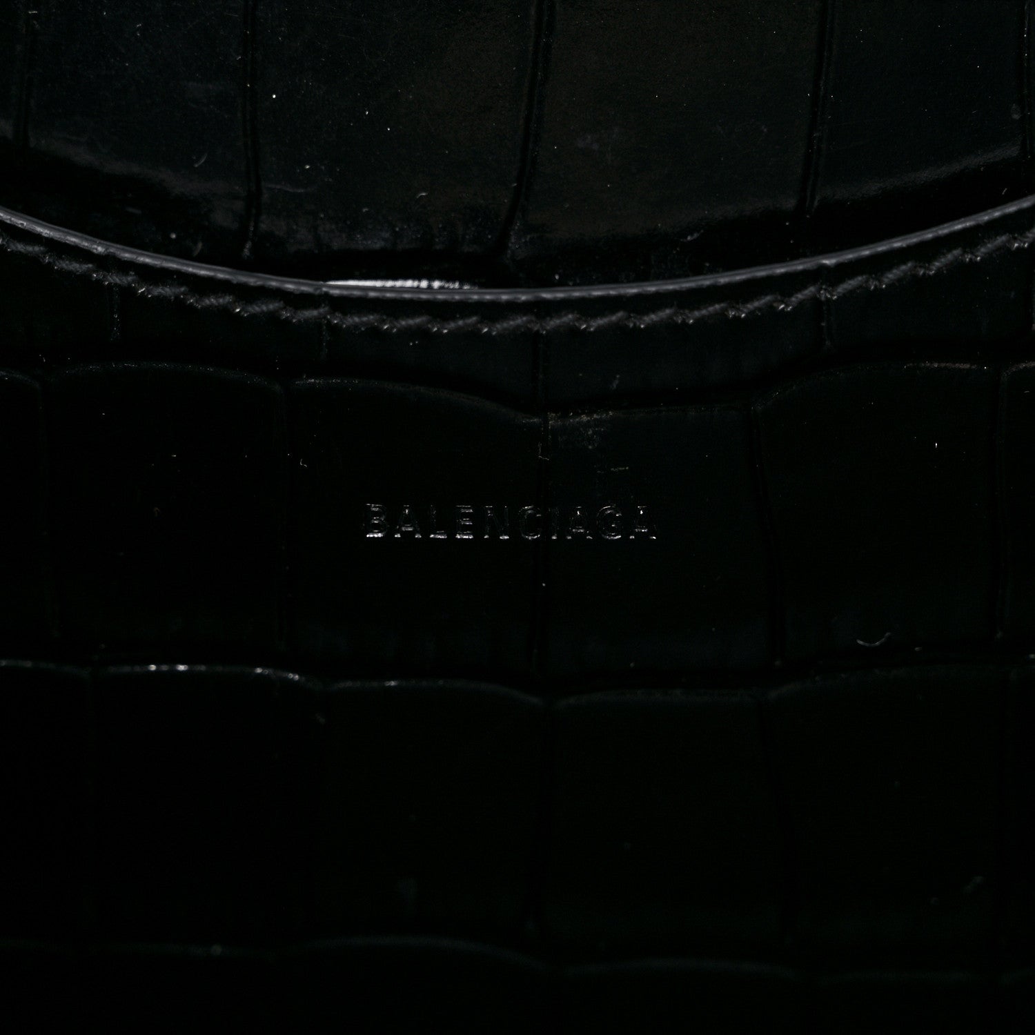 Balenciaga Shiny Supple Calfskin Crocodile Embossed Brass Hardware Neo Classic City Black 6 of 10