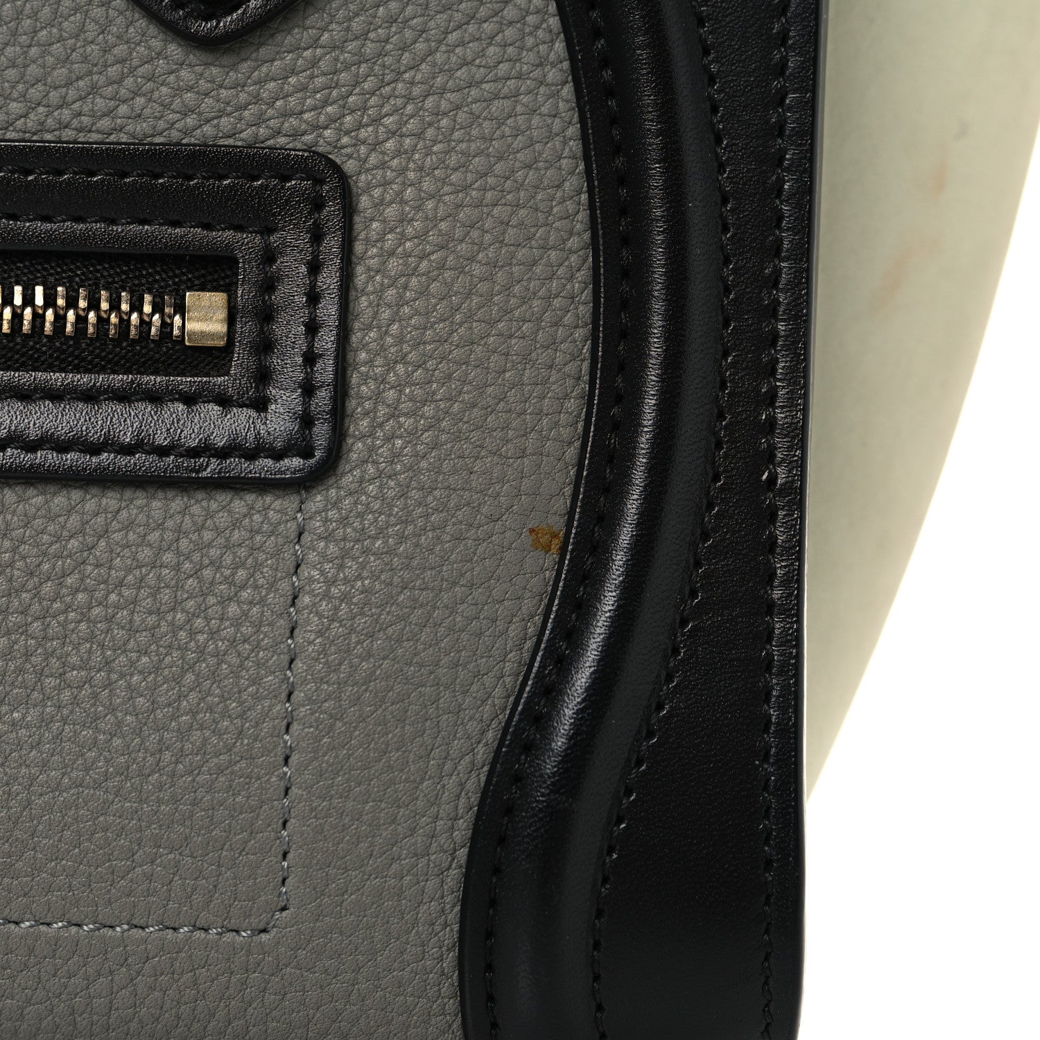 Celine Baby Grained Calfskin Nano Tri-Color Luggage Zinc Almond 11 of 12