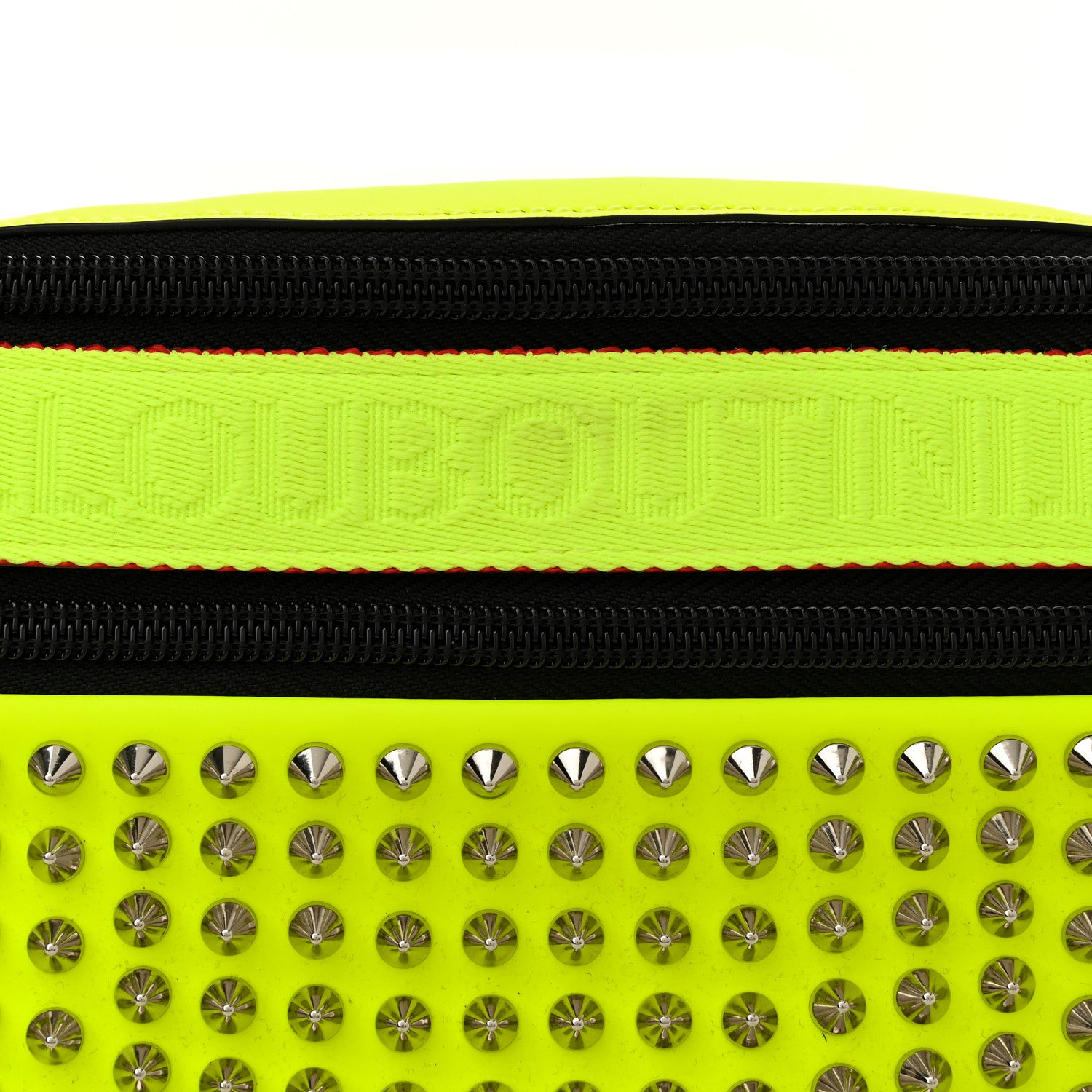 Christian Louboutin Calfskin Spiked ParisnycBelt Bag Fluo Yellow 7 of 10