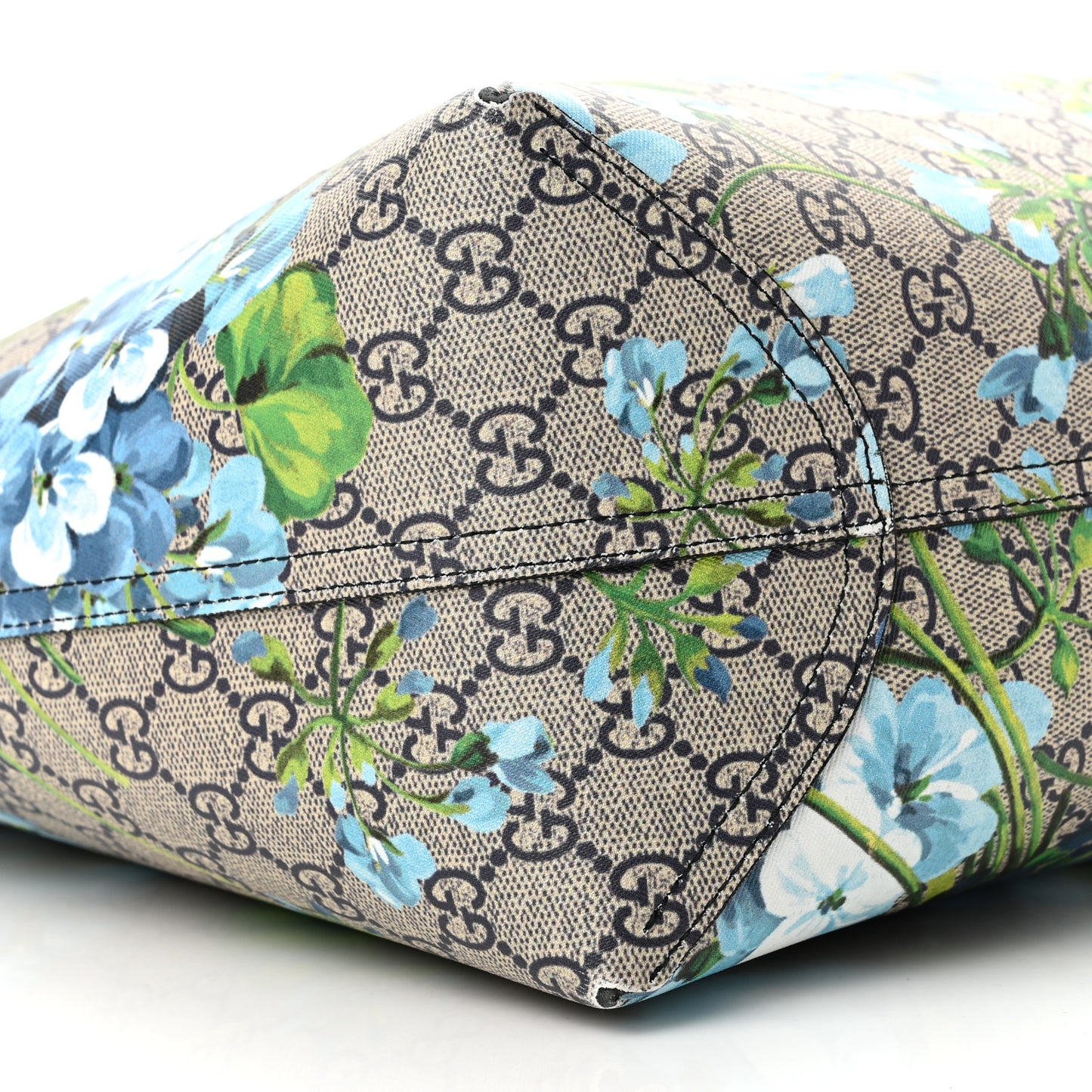 GG Supreme Monogram Blooms Large Reversible Tote Beige Blue Navy