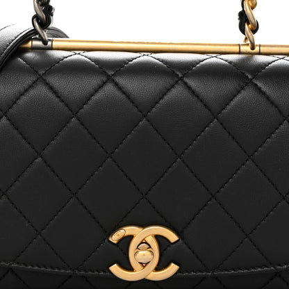 Chanel Lambskin Quilted La Parisienne Top Handle Flap Black 8 of 10