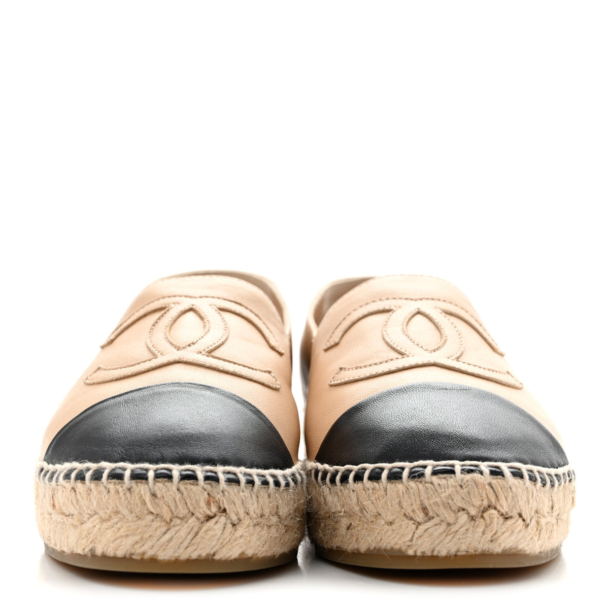 Lambskin CC Espadrilles 35 Beige Black
