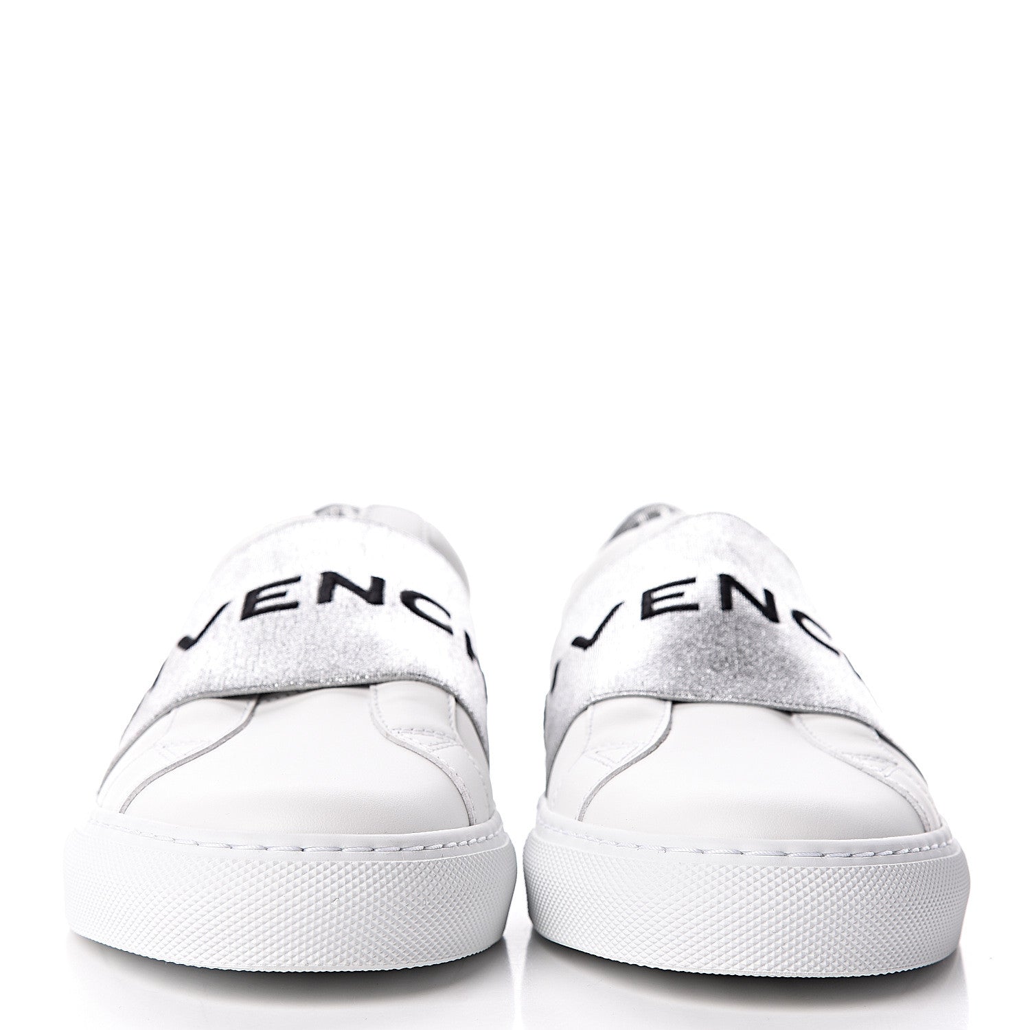 Givenchy Calfskin Band Logo Womens Urban Street Sneakers 38 Argent 2 of 9