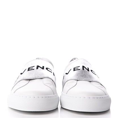 Givenchy Calfskin Band Logo Womens Urban Street Sneakers 38 Argent 2 of 9