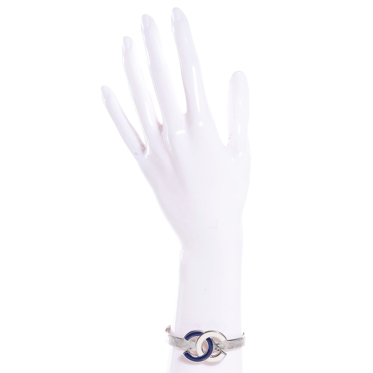 Enamel CC Bracelet Blue White