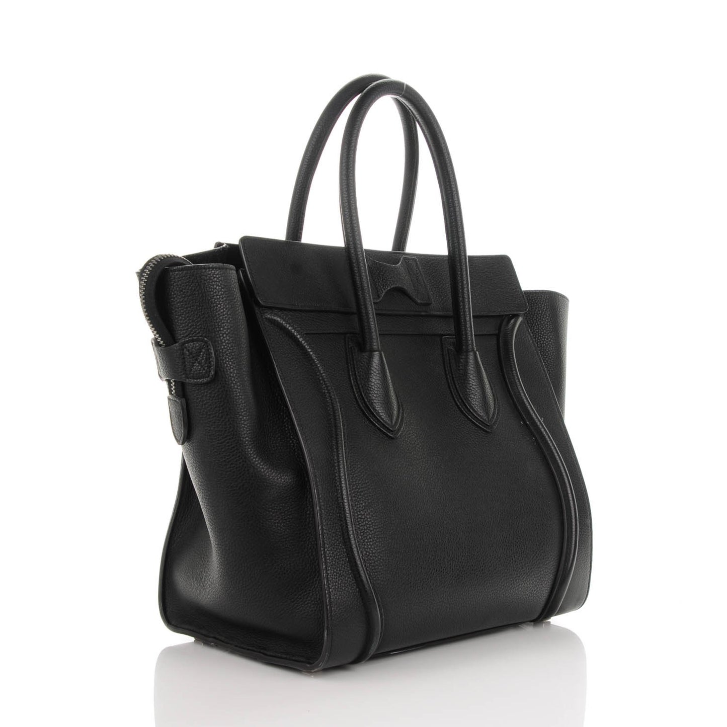Drummed Calfskin Mini Luggage Black