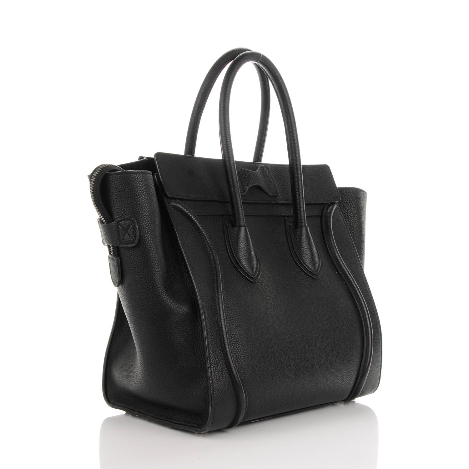 Celine Drummed Calfskin Mini Luggage Black 3 of 11