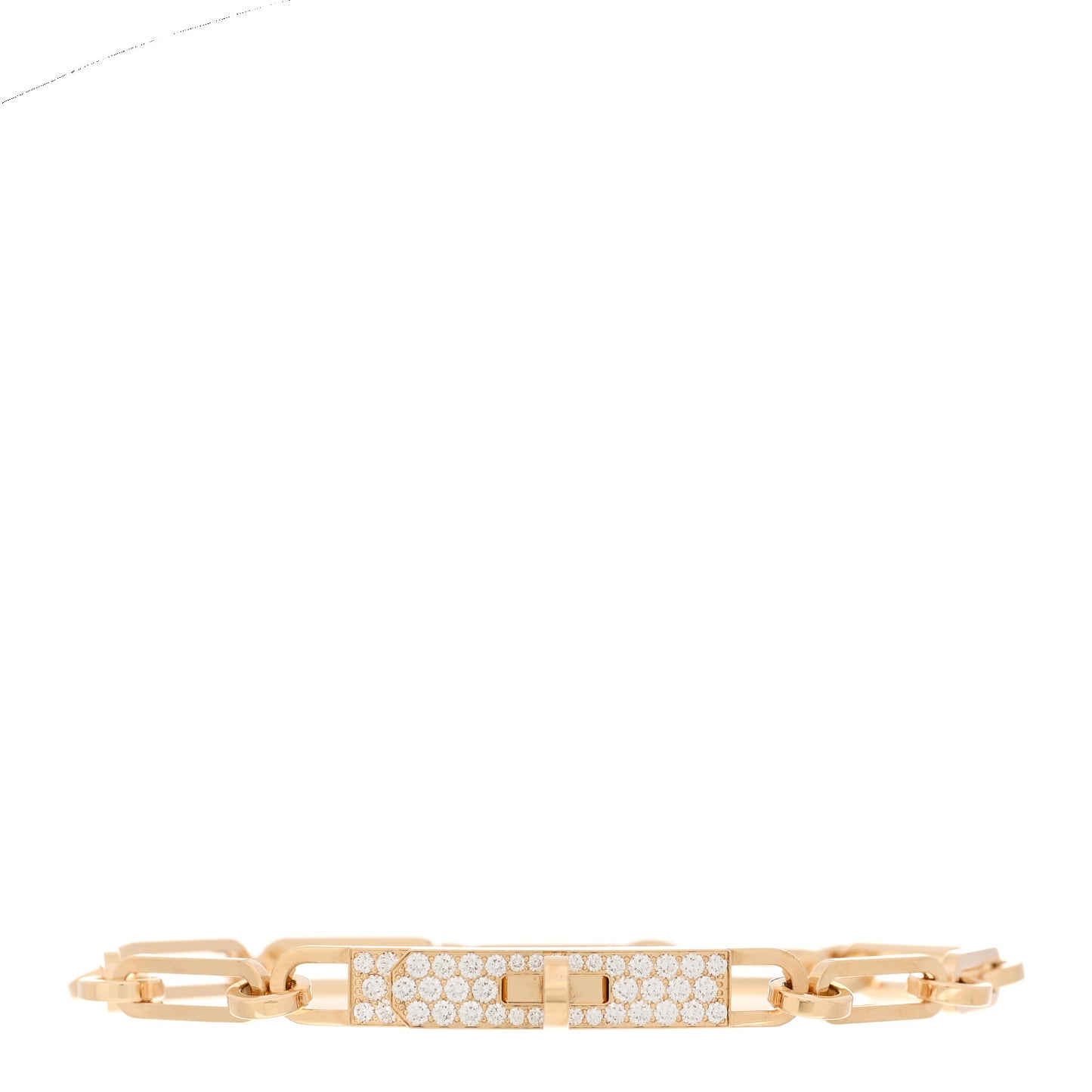 18K Yellow Gold Diamond Pave PM Kelly Chaine Bracelet ST