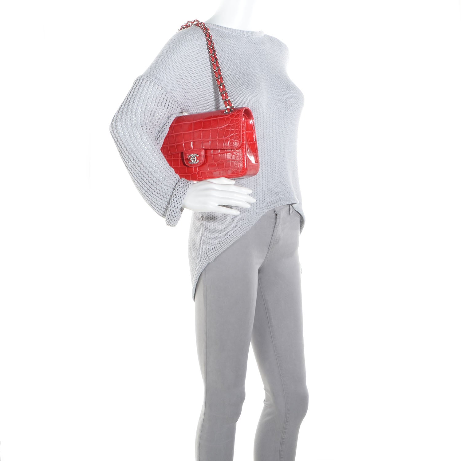 Chanel Alligator Medium Double Flap Red 2 of 9