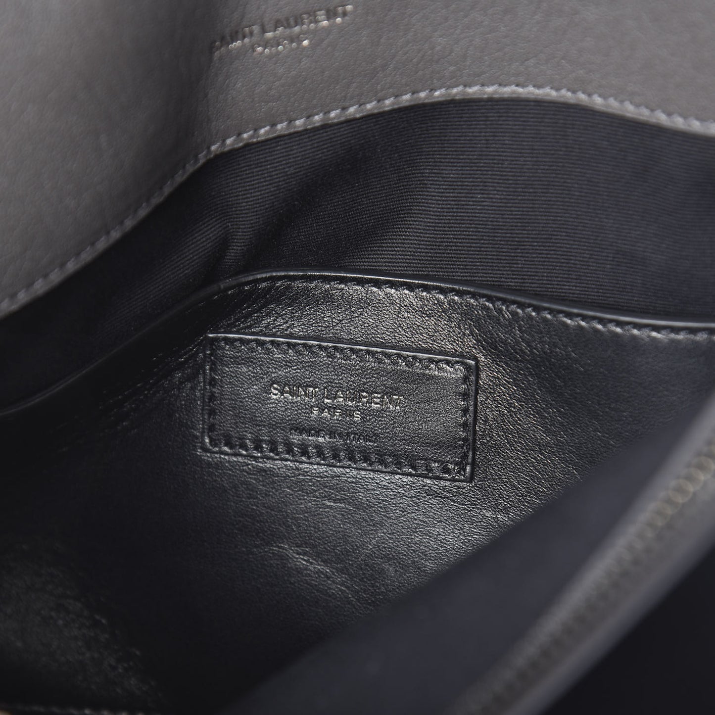Sheepskin Matelasse Chevron Monogram Large College Satchel Dark Anthracite