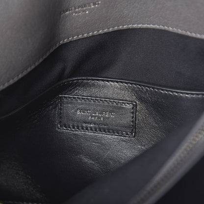 Saint Laurent Sheepskin Matelasse Chevron Monogram Large College Satchel Dark Anthracite 7 of 10