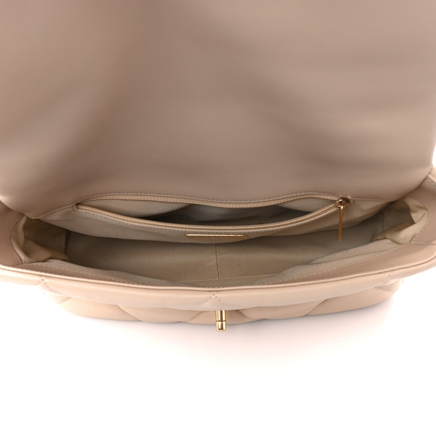Chanel Lambskin Quilted Large Chanel 19 Flap Light Beige 5 of 10