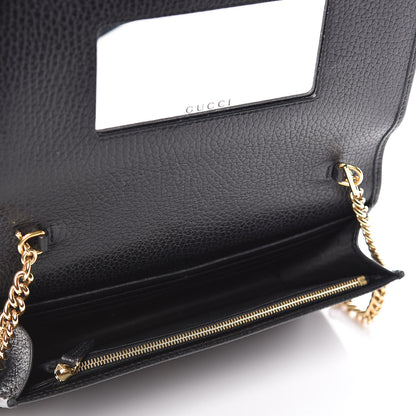 Gucci Calfskin Mini GG Marmont Chain Wallet Black 7 of 10