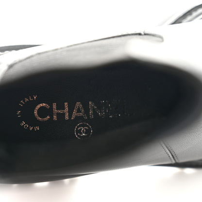 Chanel Calfskin Patent Cap Toe Ankle Boots 36.5 Black 6 of 10