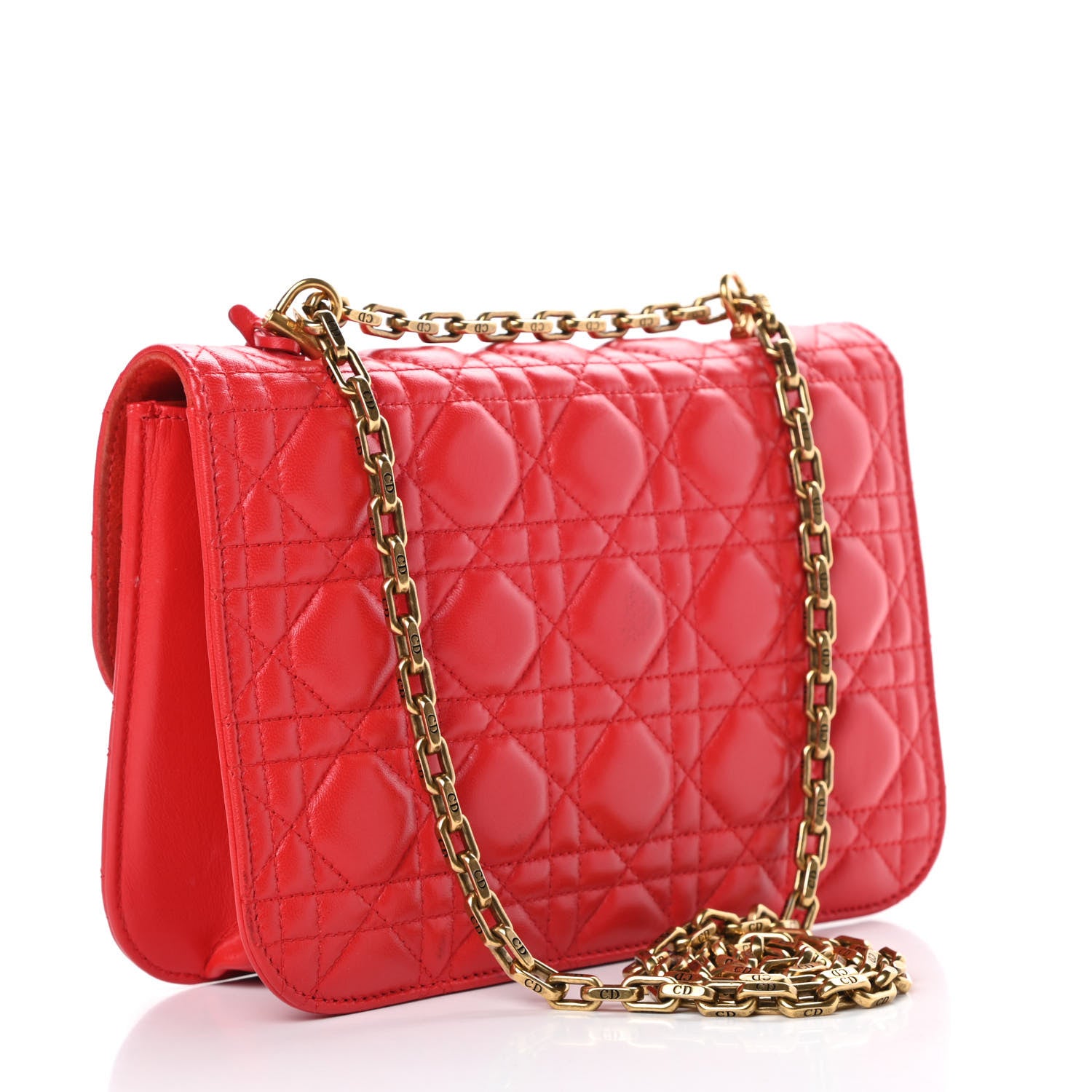 Christian Dior Lambskin Cannage Large Dioraddict Flap Red 3 of 16