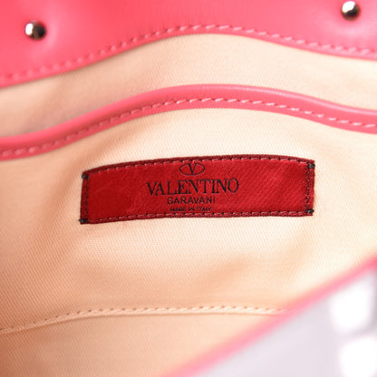 Valentino Garavani Vitello Colorblock Medium Free Rockstud Flip Lock Crossbody Bag Shadow Pink Optic White 8 of 10