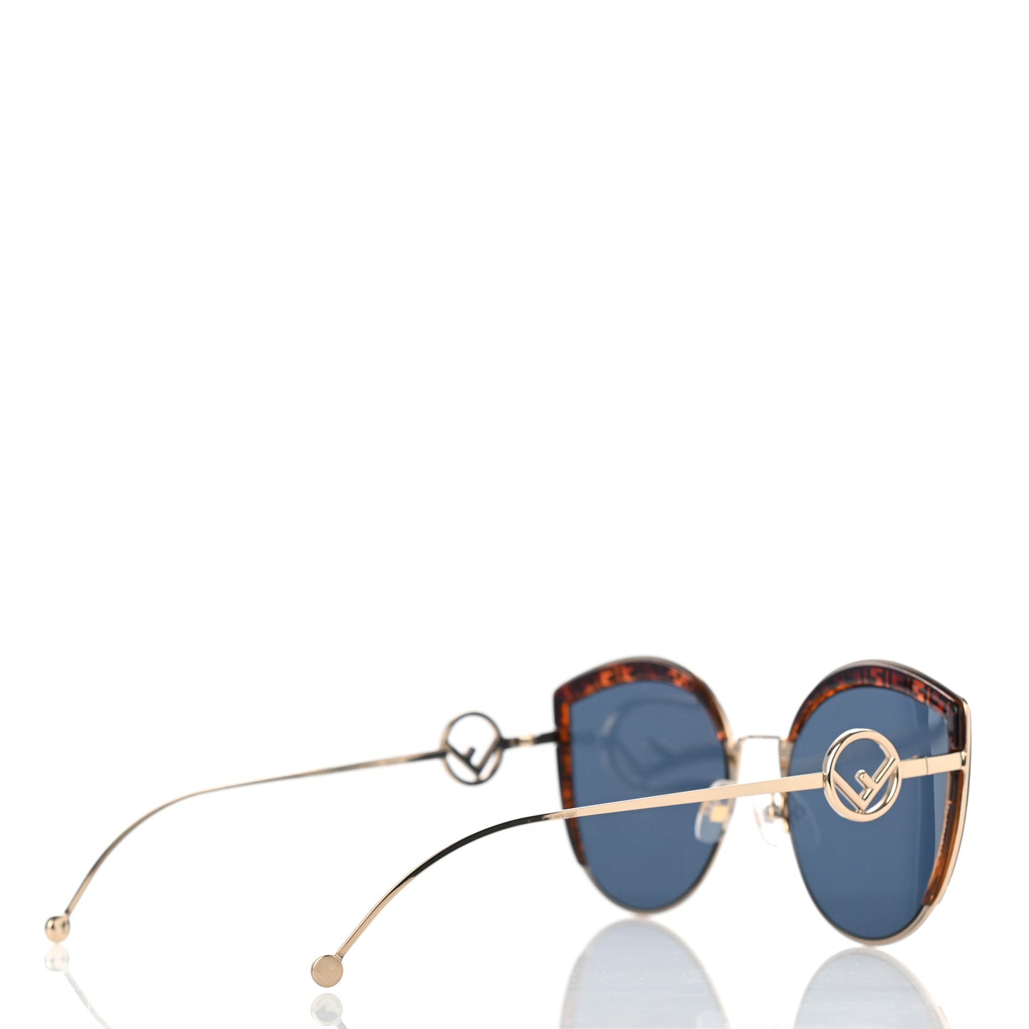 Metal Acetate F is Fendi FF Cat Eye Sunglasses FF 0290/S Blue Havana