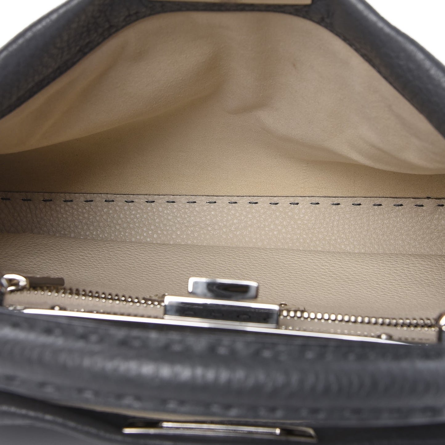 Cuoio Romano Selleria Bi-Color Medium Peekaboo Iconic Satchel Asfalto Latte
