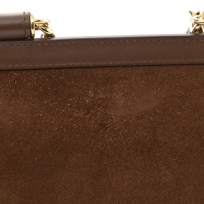 Dolce & Gabbana Suede Shearling Mini Miss Sicily Satchel Marrone Caffe Latte 10 of 10