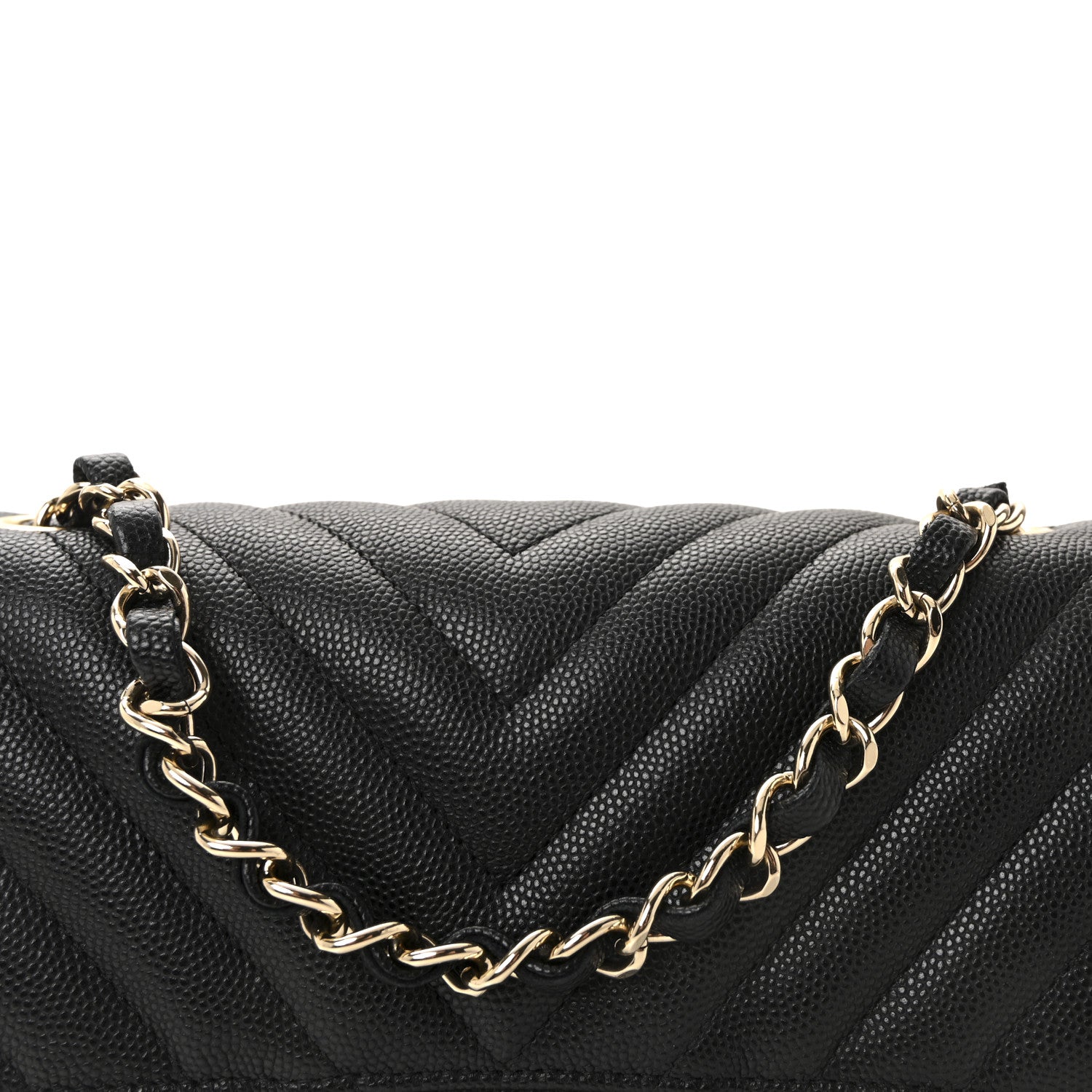 Chanel Caviar Chevron Quilted Mini Rectangular Flap Black 8 of 10