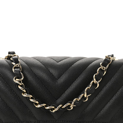 Chanel Caviar Chevron Quilted Mini Rectangular Flap Black 8 of 10