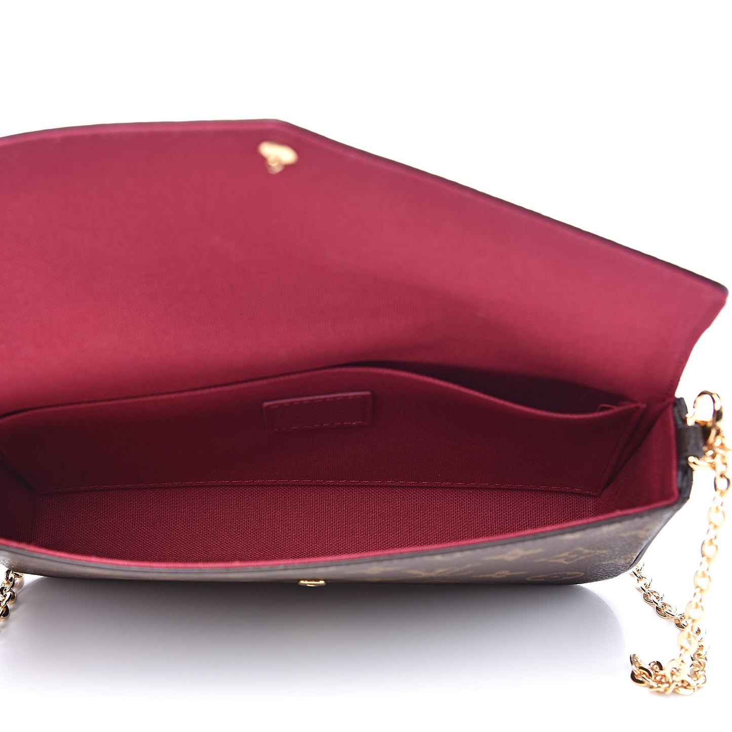 Monogram Pochette Felicie Chain Wallet Fuchsia
