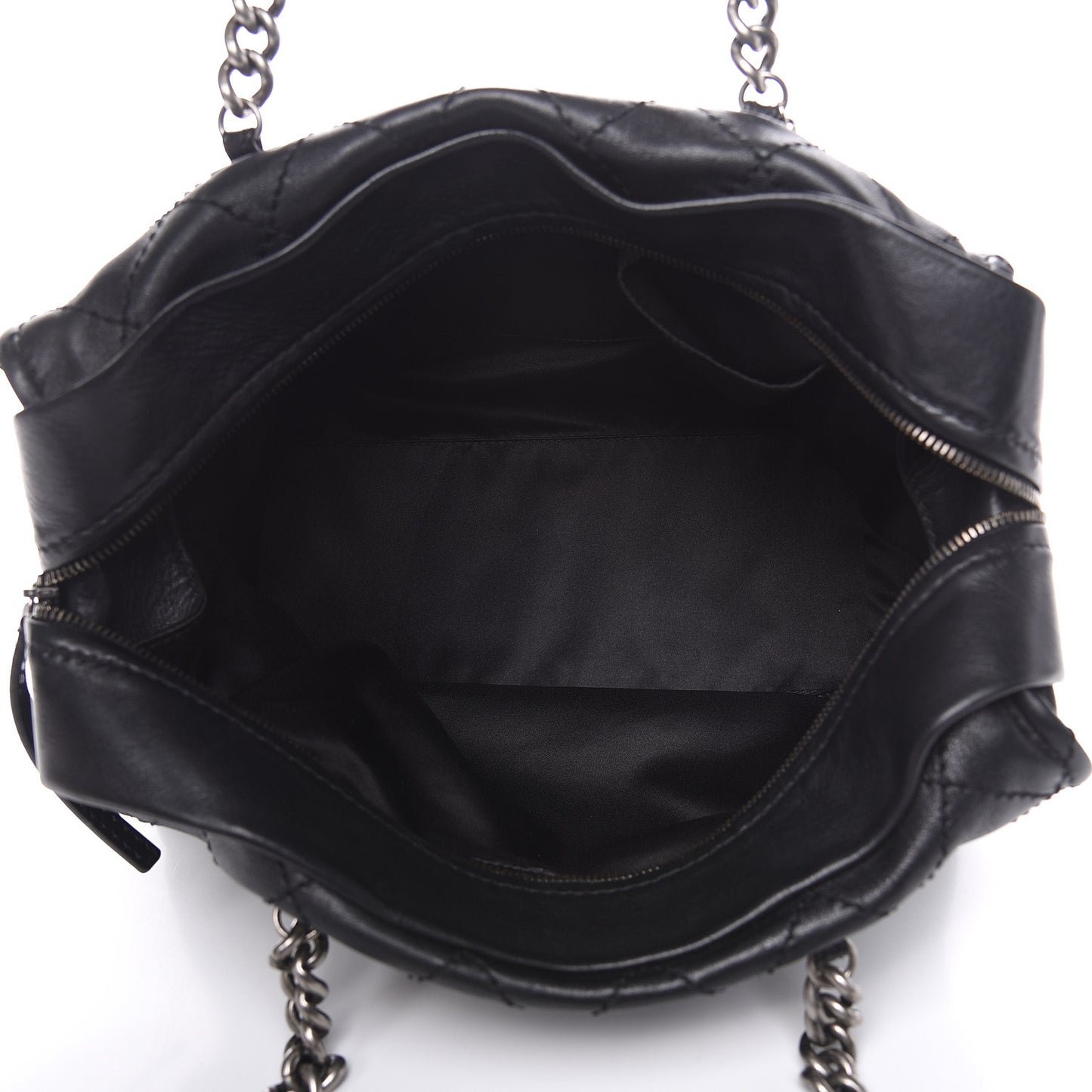 Calfskin Stitched Bowling Bag Black