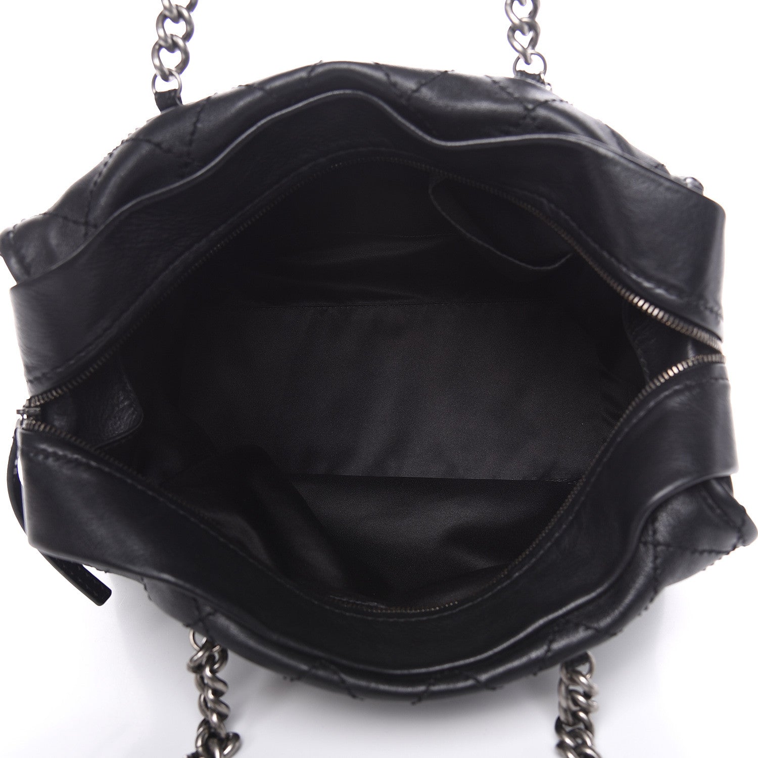 Chanel Calfskin Stitched Bowling Bag Black 5 of 13