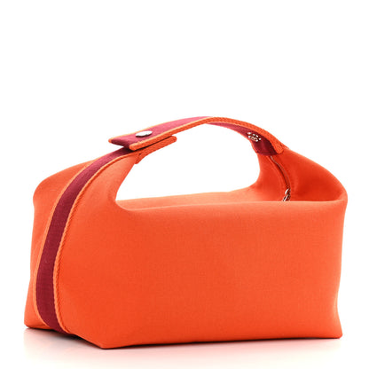 Hermes Canvas Large Bride-A-Brac Pouch Orange Feu Burgundy 3 of 8